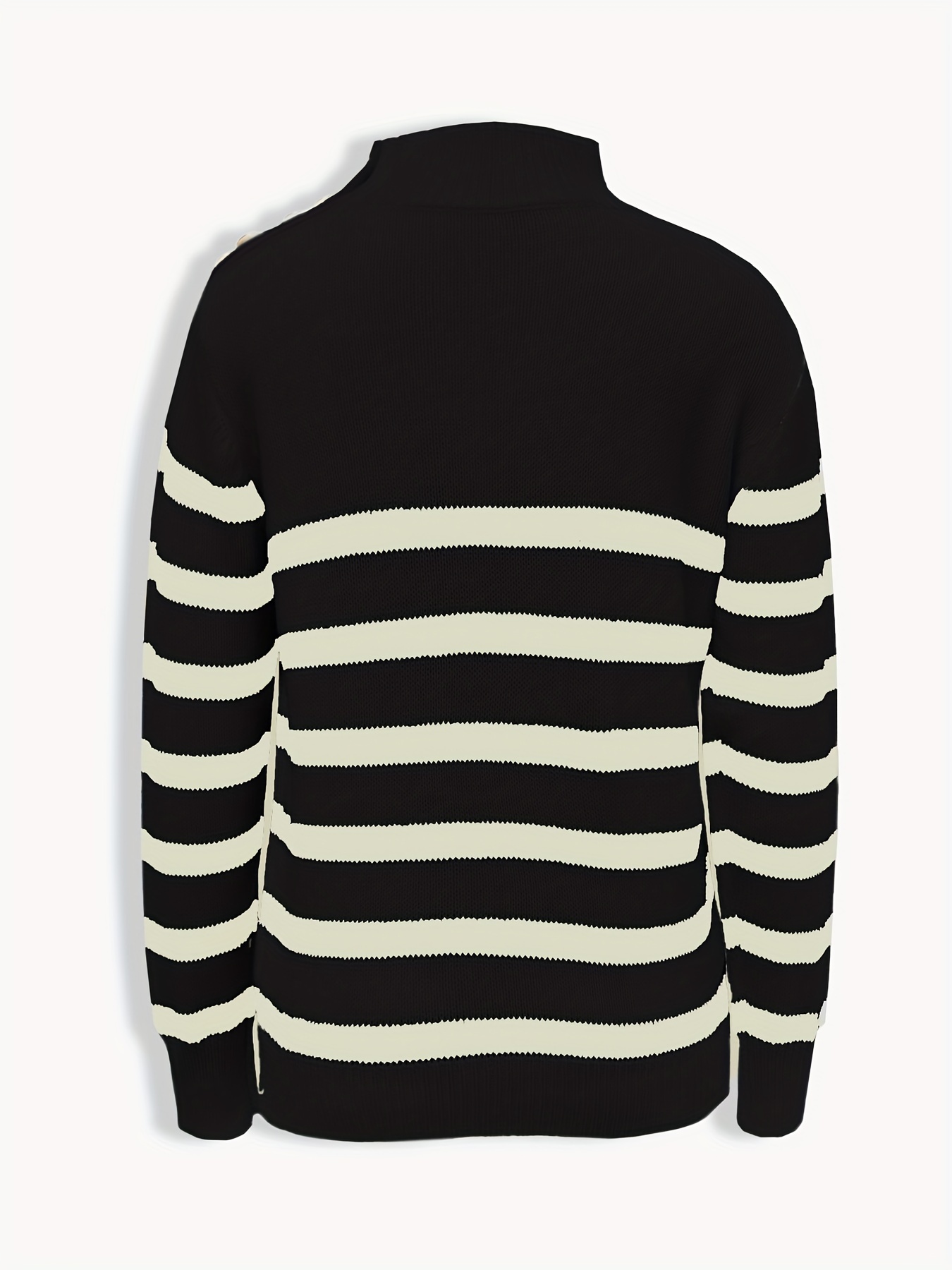 White Turtleneck Men Clothes Winter Sweater Men Coats Striped