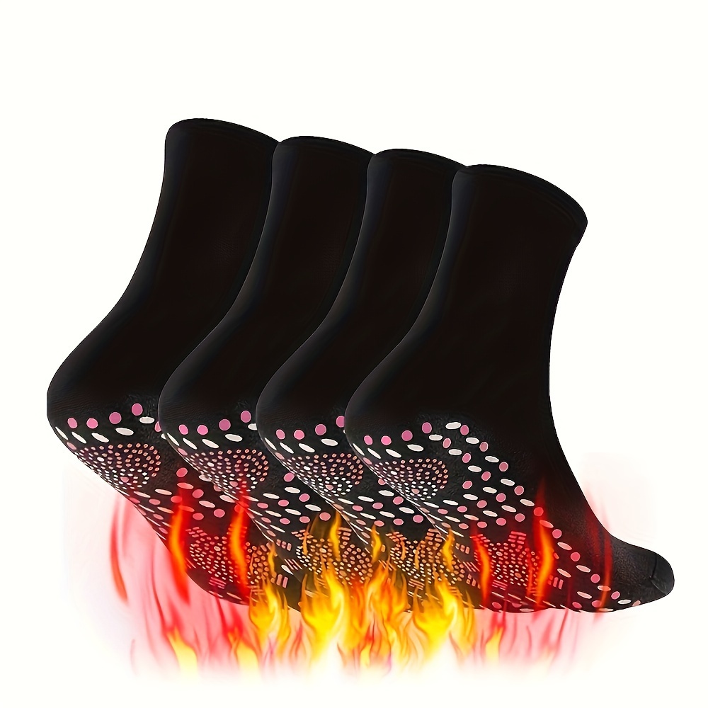 COMIOR 4 pares de calcetines de calentamiento automático de colores mixtos,  calcetines calefactables, calcetines calefactables para senderismo para