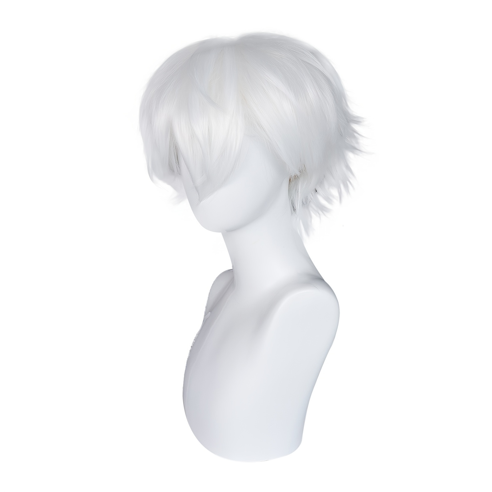 1pc Heat Resistant White Cosplay Wig for Men Perfect for Halloween and Anime Costumes Includes Wig Cap