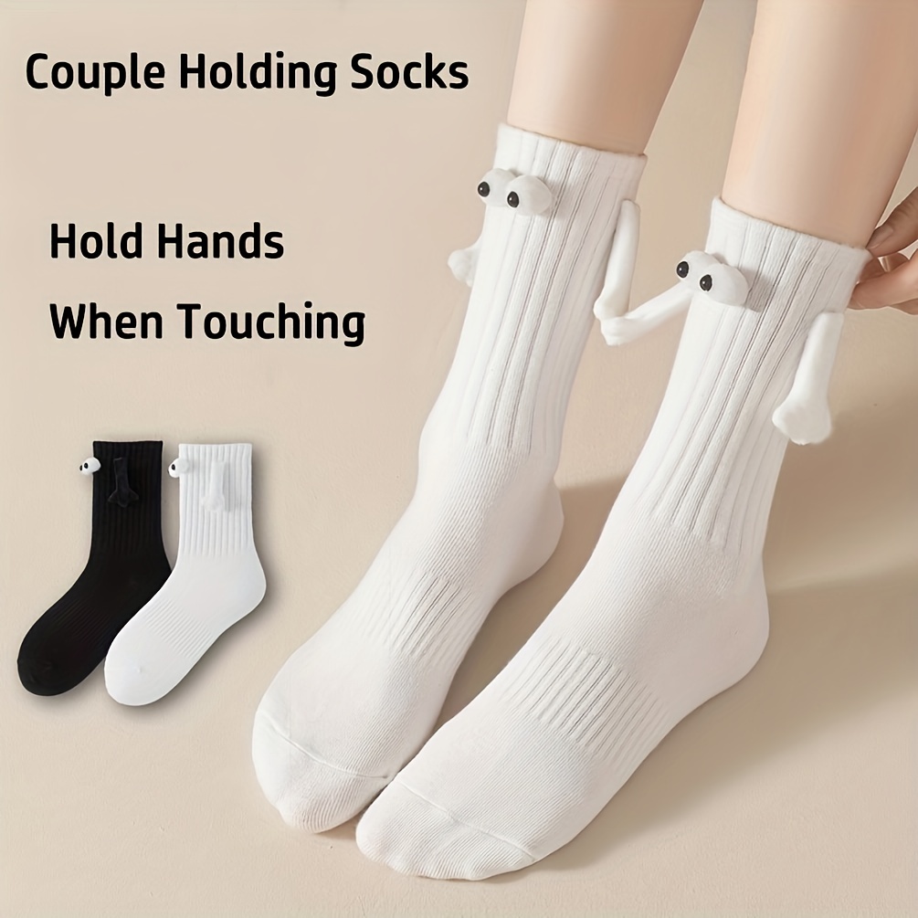 Couple Holding Hands Sweat-absorbing Cotton Socks