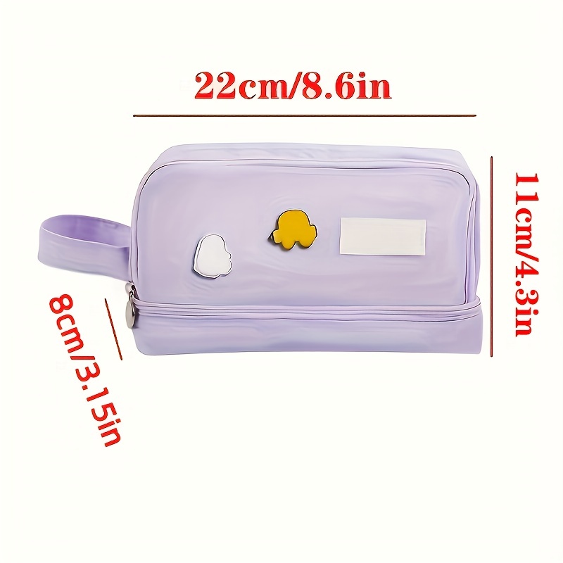 Macaron Pen Bag Retractable Large Bag Composite Cloth - Temu