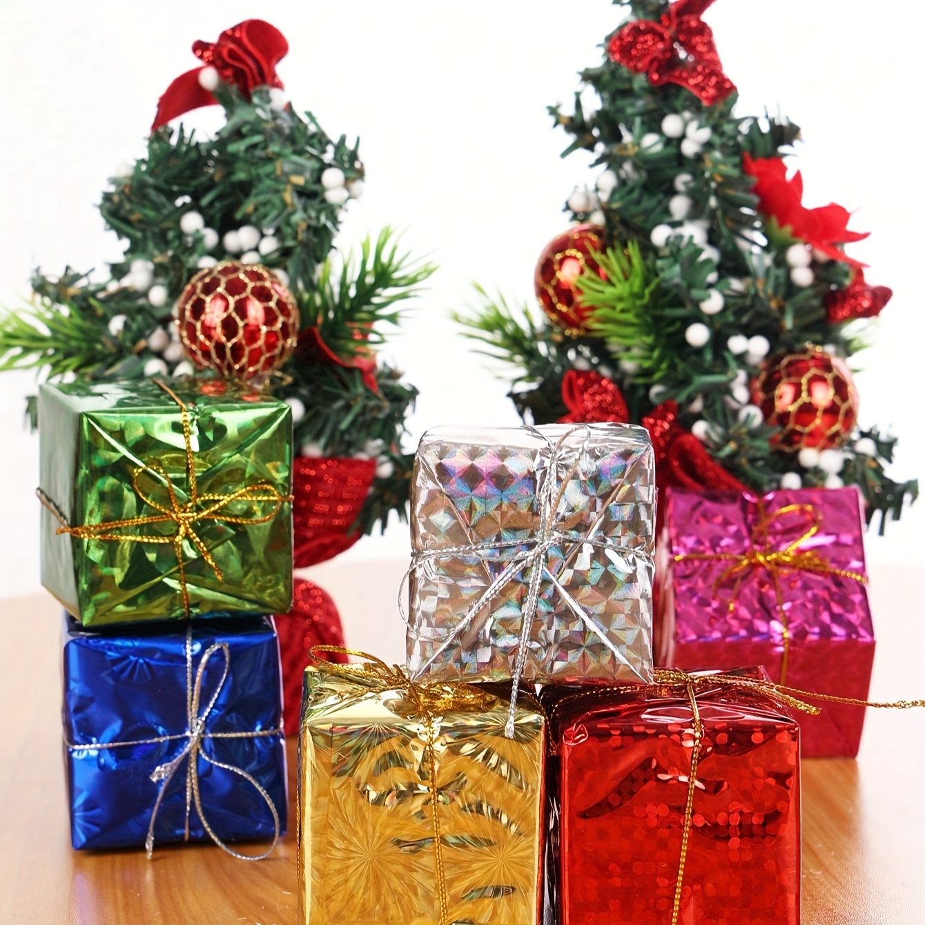 Mini Christmas Gifts Deco, Hanging Foam Gift Boxes