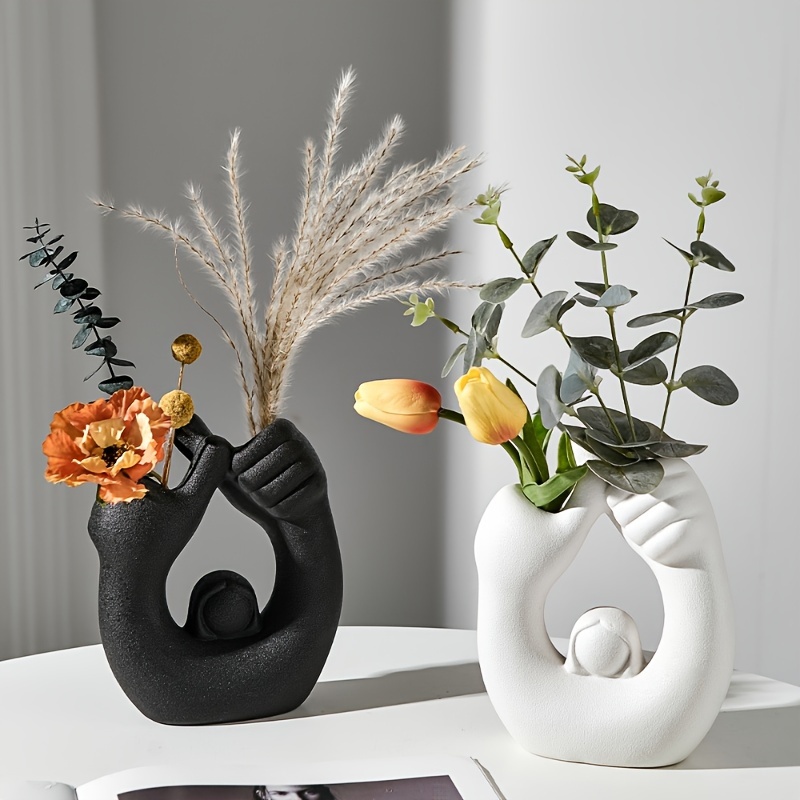 Vaso di vetro creativo tavolo da pranzo moderno semplice e trasparente  bocca piccola composizione di fiori secchi soggiorno composizione floreale  - AliExpress