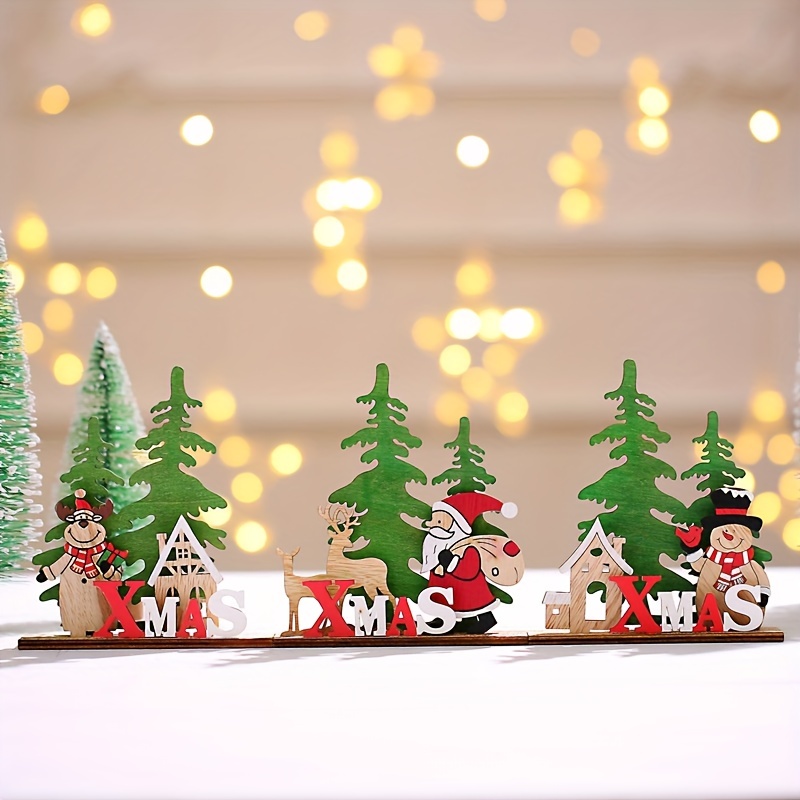 Wooden Small Christmas Tree Ornaments Diy Intellectual Mini - Temu