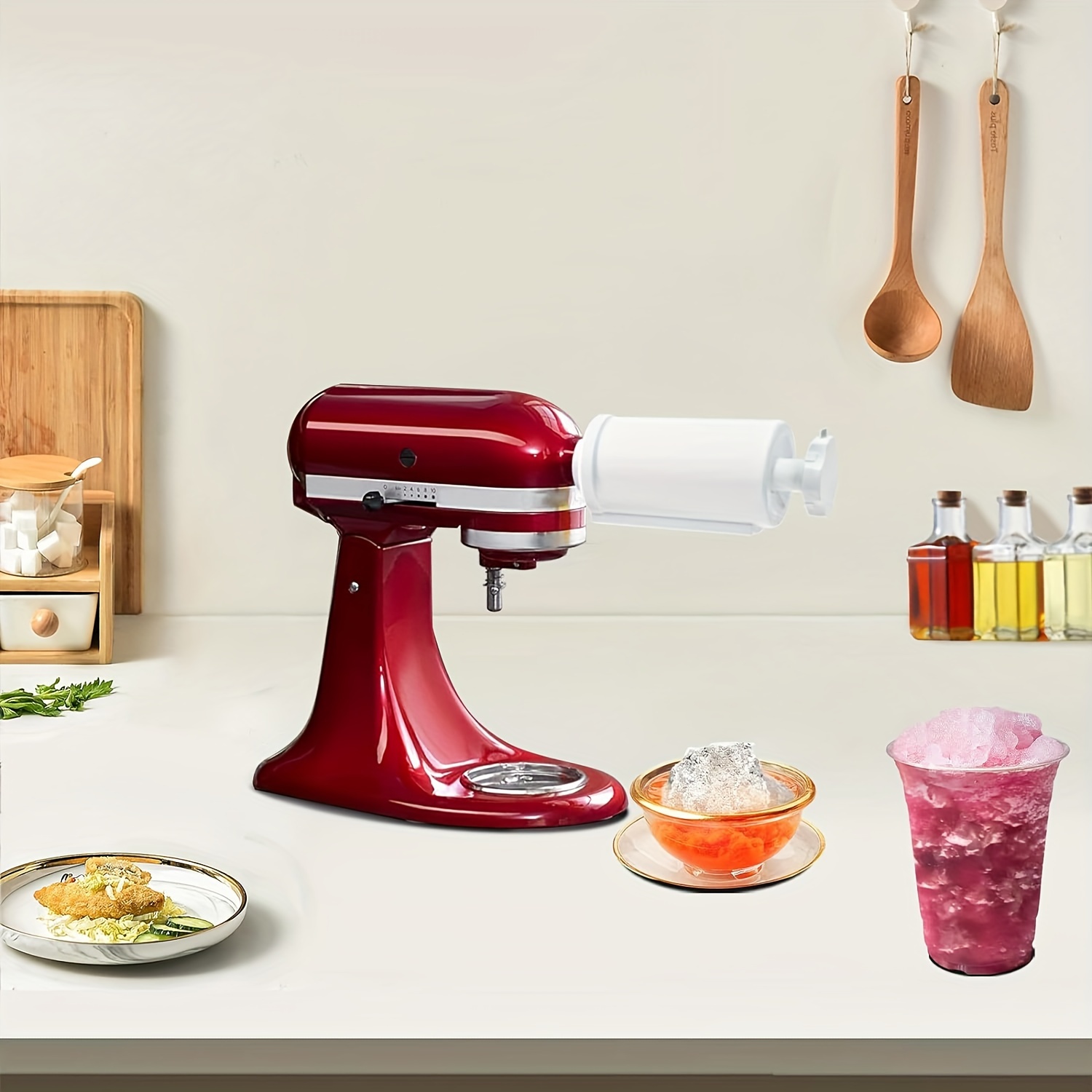 Kitchenaid Vertical Mixer Shaving Ice Accessories, Equipped With 8 Ice  Molds, Ice Shaver Accessories, Snow Cone Accessories/making Machine Can Be  Manually Washed, And Cannot Be Placed In The Dishwasher (excluding  Machine/mixer) 