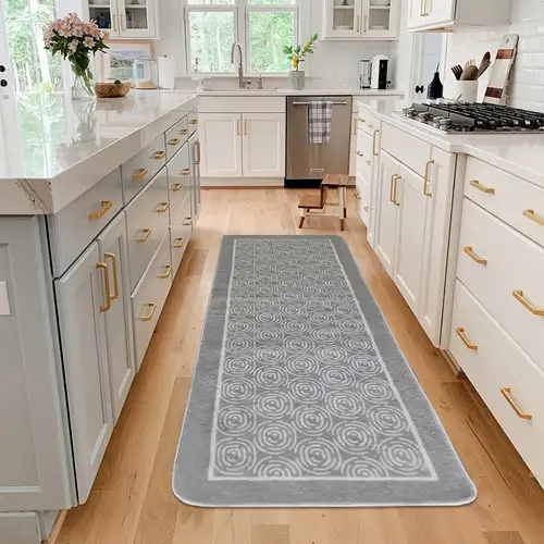 1pc Imitation Cashmere Kitchen Floor Mat Washable Kitchen Rug Non