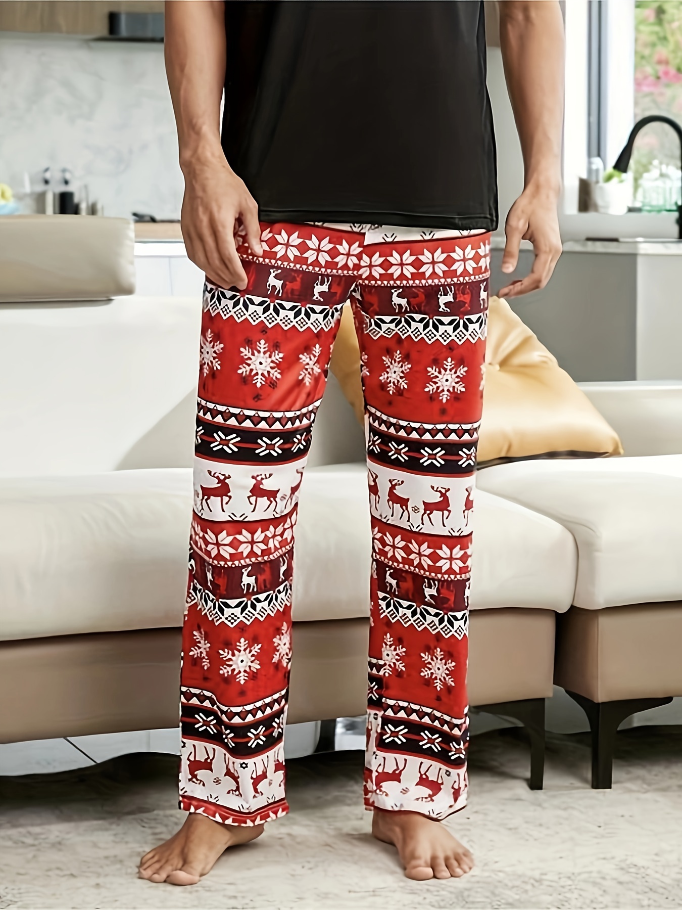Christmas Bottom Wear, Christmas Deer Pajama Pants, Christmas Gift