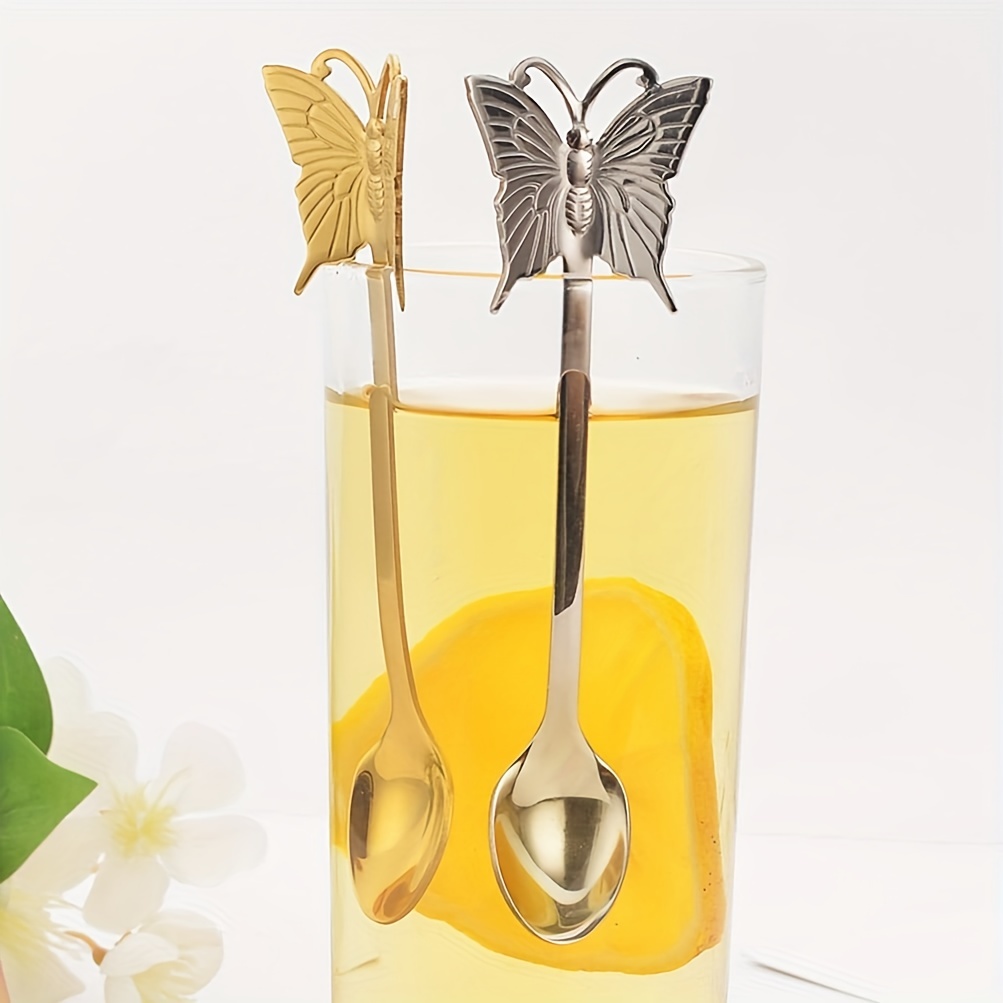 304 Stainless Steel Butterfly Spoon Fork Coffee Mixing Spoon - Temu