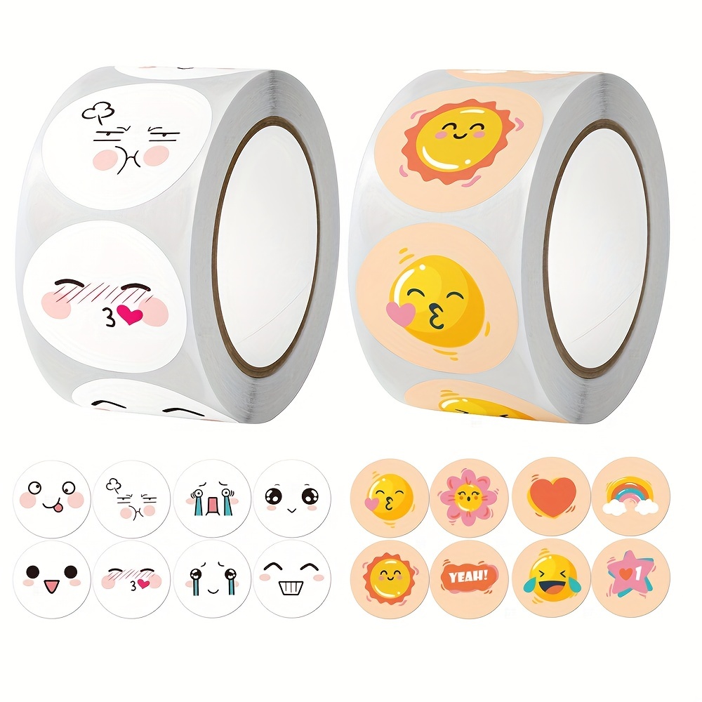 500 Self adhesive Stickers Fun Cute Expressions Perfect Gift - Temu