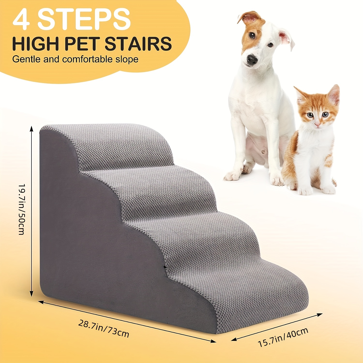 Escaleras para perros a cama, rampas para perros pequeños con  espuma de alta densidad 30D, escalones para perros para cama alta y sofá  con funda impermeable antideslizante, escaleras para mascotas de