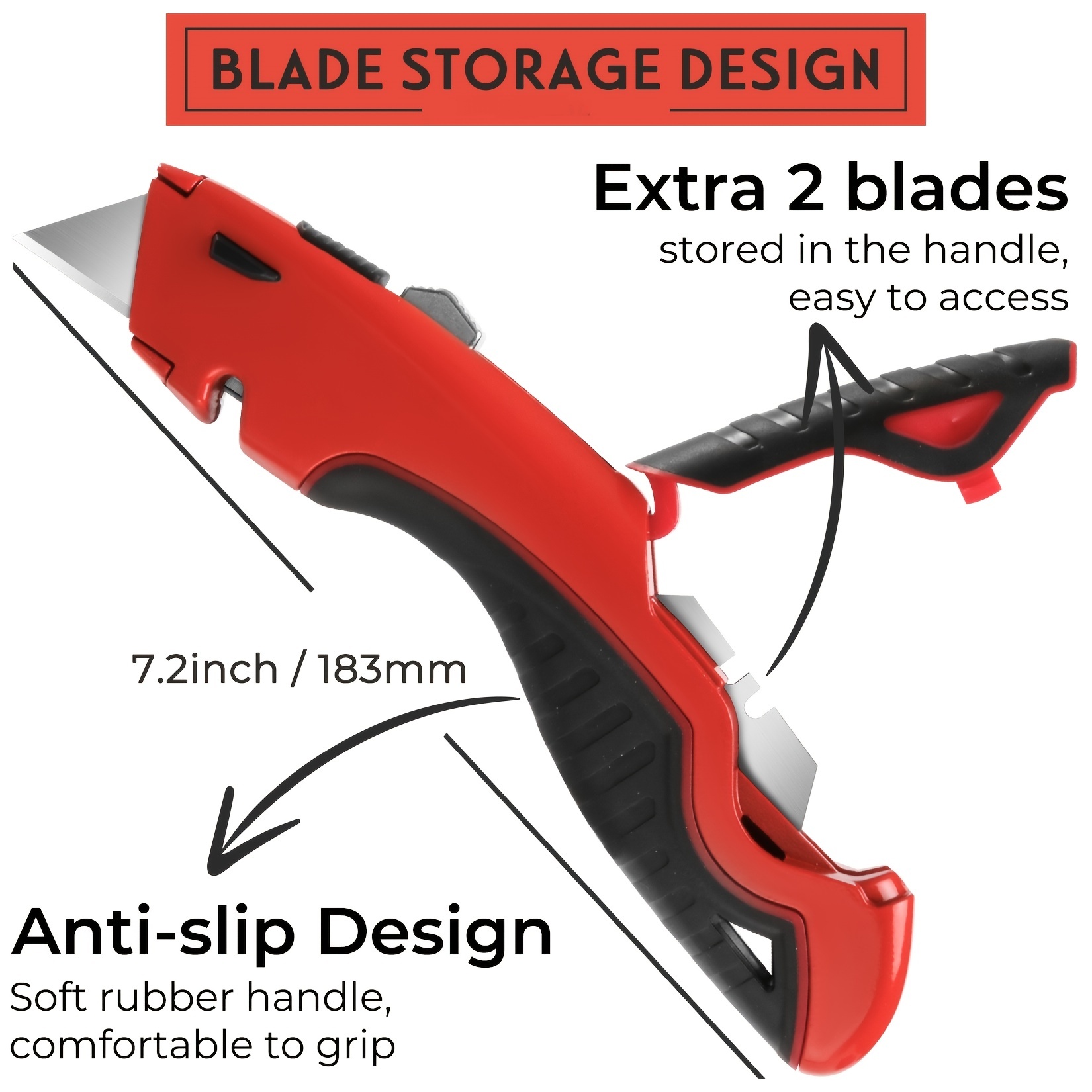 Box Cutter Retractable 10 Sk5 Blades Quick Change Blade Temu