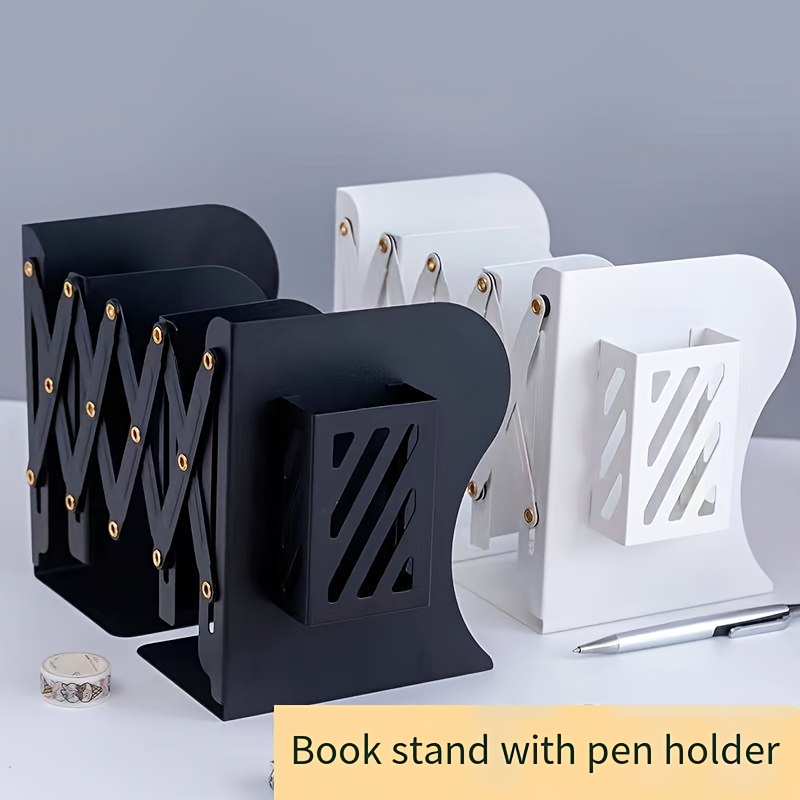 Telescopic Metal Book Stand Simple Desktop Folding Storage Shelf Creative  Wind Stretch Book By Telescopic Book Stand - Bookends - AliExpress