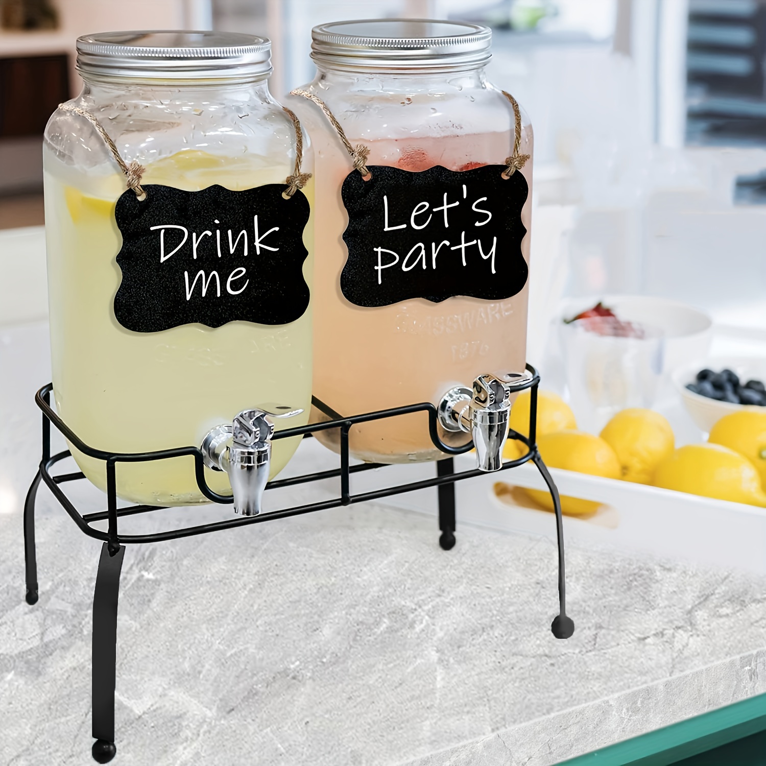 Dispenser Glass Drink Beverage With Jar For Barrel Lemonade Juice Parties  Spigot Dispensers Mason Party Spout