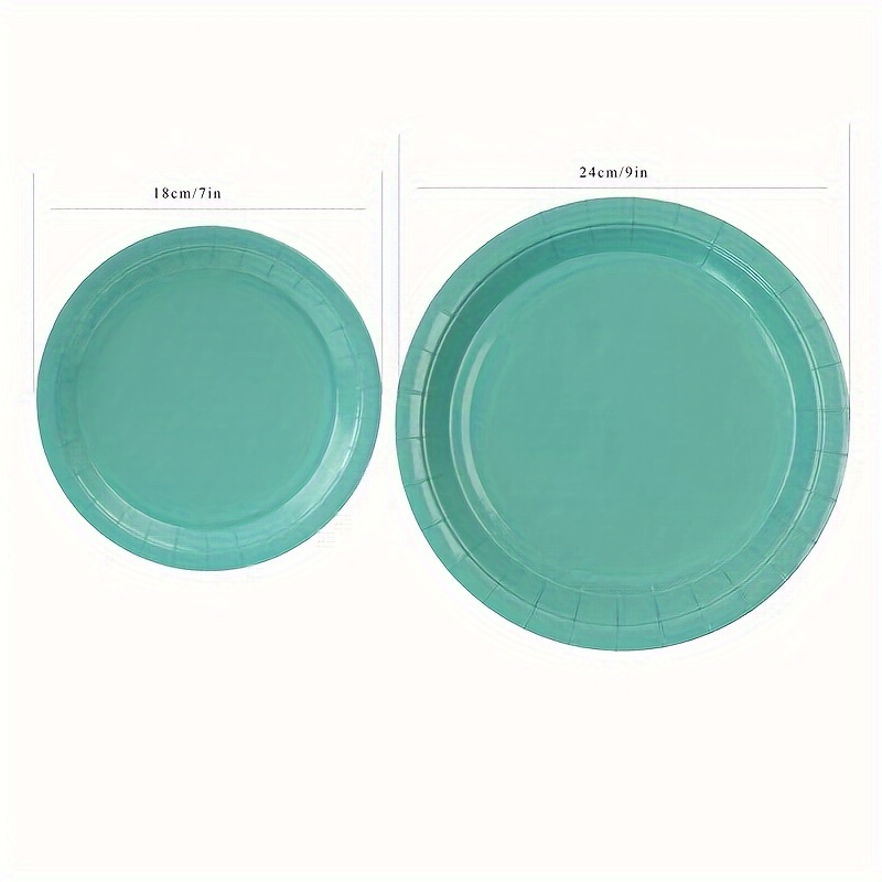10pcs 7in/9in Thick & Sturdy Green Disposable Plates