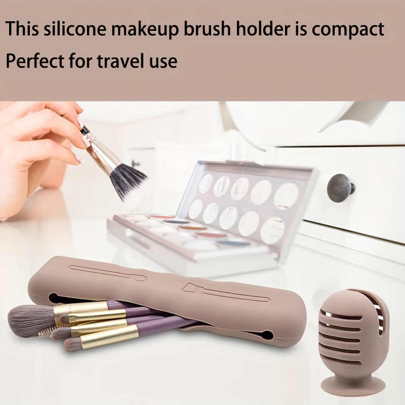 Makeup Brush Case Sponge Holder Silicone Makeup Brushes - Temu