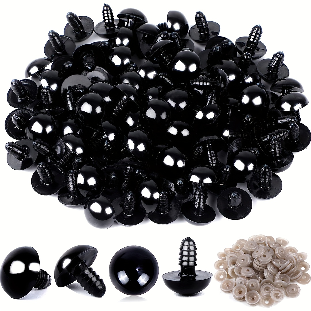  UPINS 500 Pcs 16-30 MM Large Safety Eyes for Amigurumi Black  Plastic Craft Dolls Crochet Eyes for DIY Toy Puppets Bear Stuffed Animals  Amigurumi Making Supplies (4 Size) : Arts, Crafts & Sewing