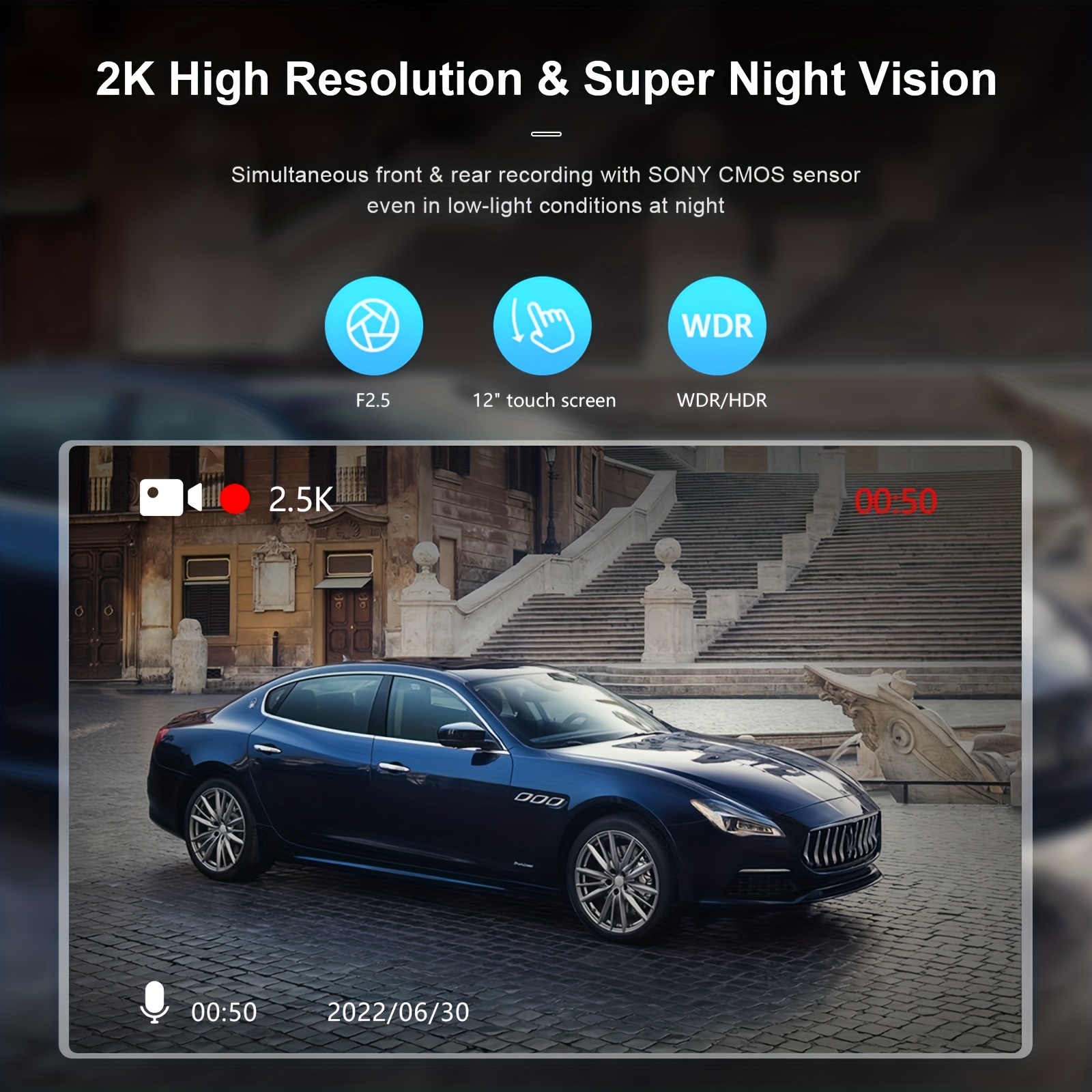 12 2.5k Dashcam Spiegel Auto Intelligenter Rückspiegel 2.5k - Temu Austria
