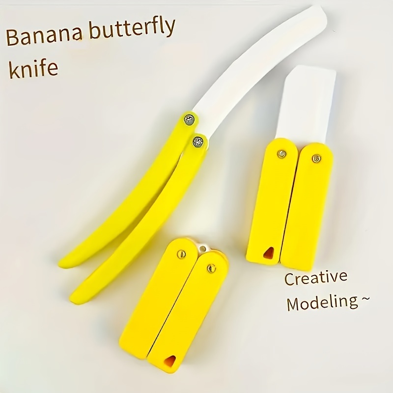 Banana Butterfly Knife Stress Relief Toy Banana Toy Hot Dog - Temu