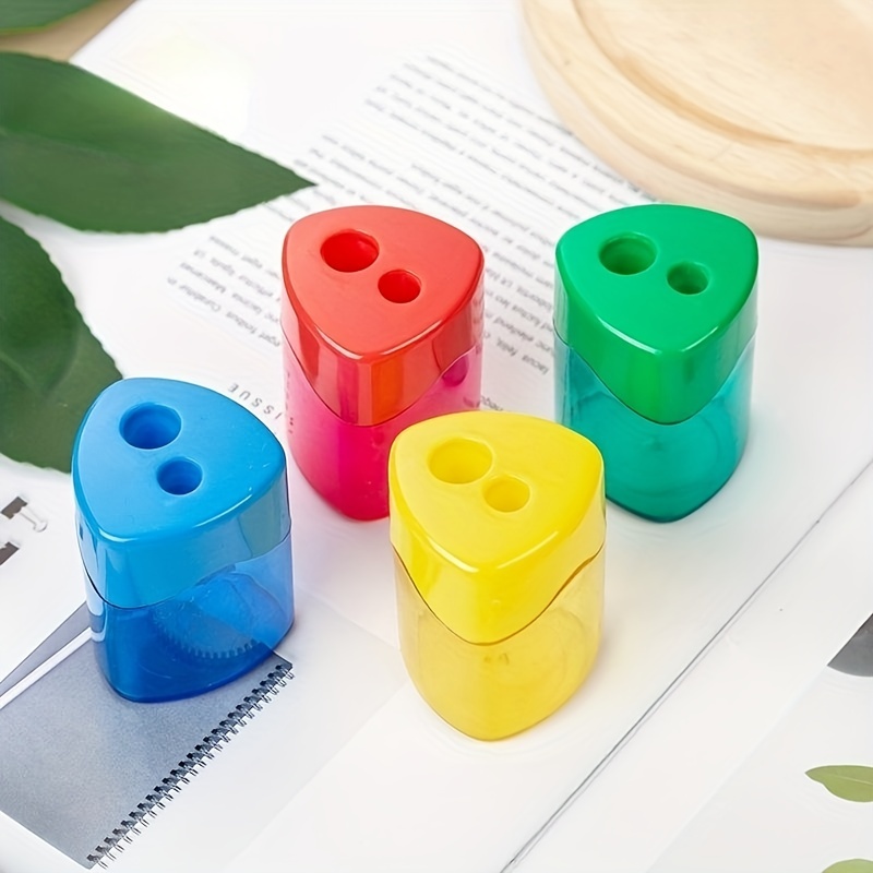 Pencil Sharpeners Small Manual Double Hole Pencil With Lid - Temu