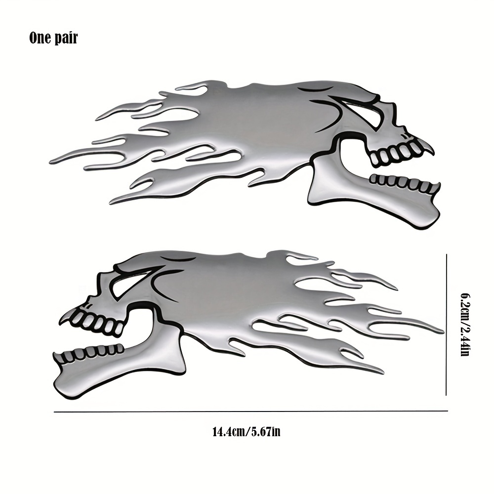 1pair 3d Pvc Ghost Skull Motorcycle Fuel Tank Sticker Car - Temu