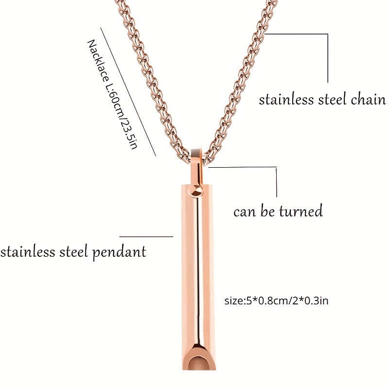 Stainless Steel Anxiety Necklace Mindful Breathing Stress Relief Tool