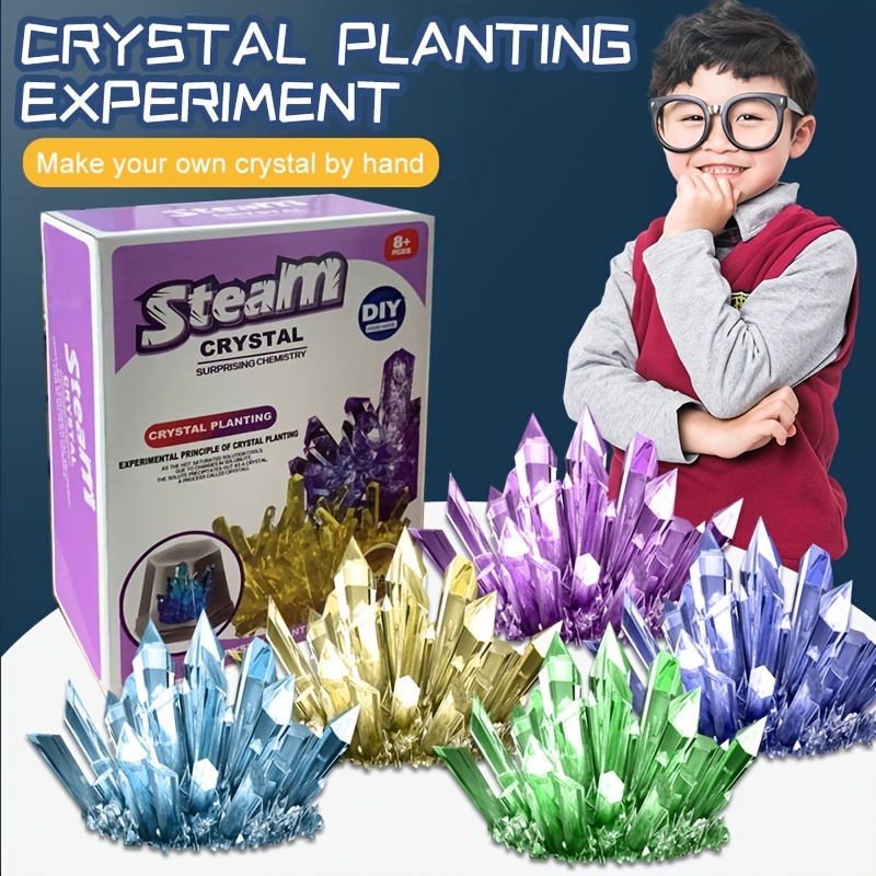 

Diy Crystal Growing Kit For Kids - Educational Science Toy With 4 Experiment Sets & Display Boxes, Ages 8-14 Science Toys For Kids Kids Science Experiment Kit