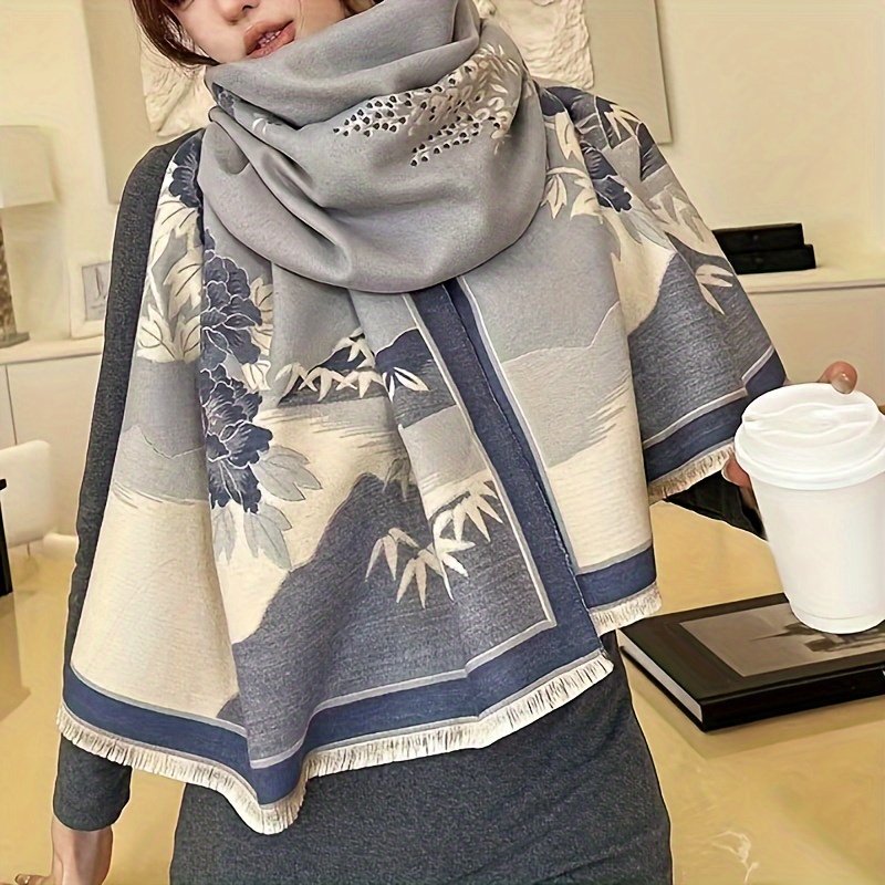 

Winter Double-sided Scarf Women's Versatile Thickened Shawl Neck Protection Neck Gaiter To Keep Warm