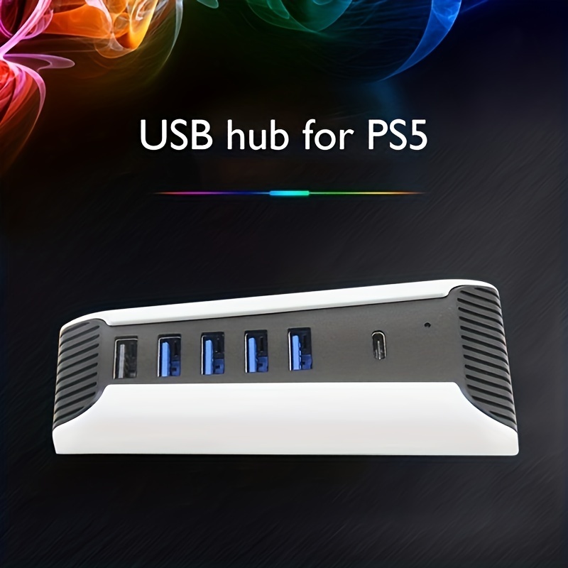 Joso USB Hub for PS5 Slim Console, 4 Ports USB 2.0 High-Speed Expansion Hub  Charger Adapter Converter Compatible with Playstation 5 Slim Disc 
