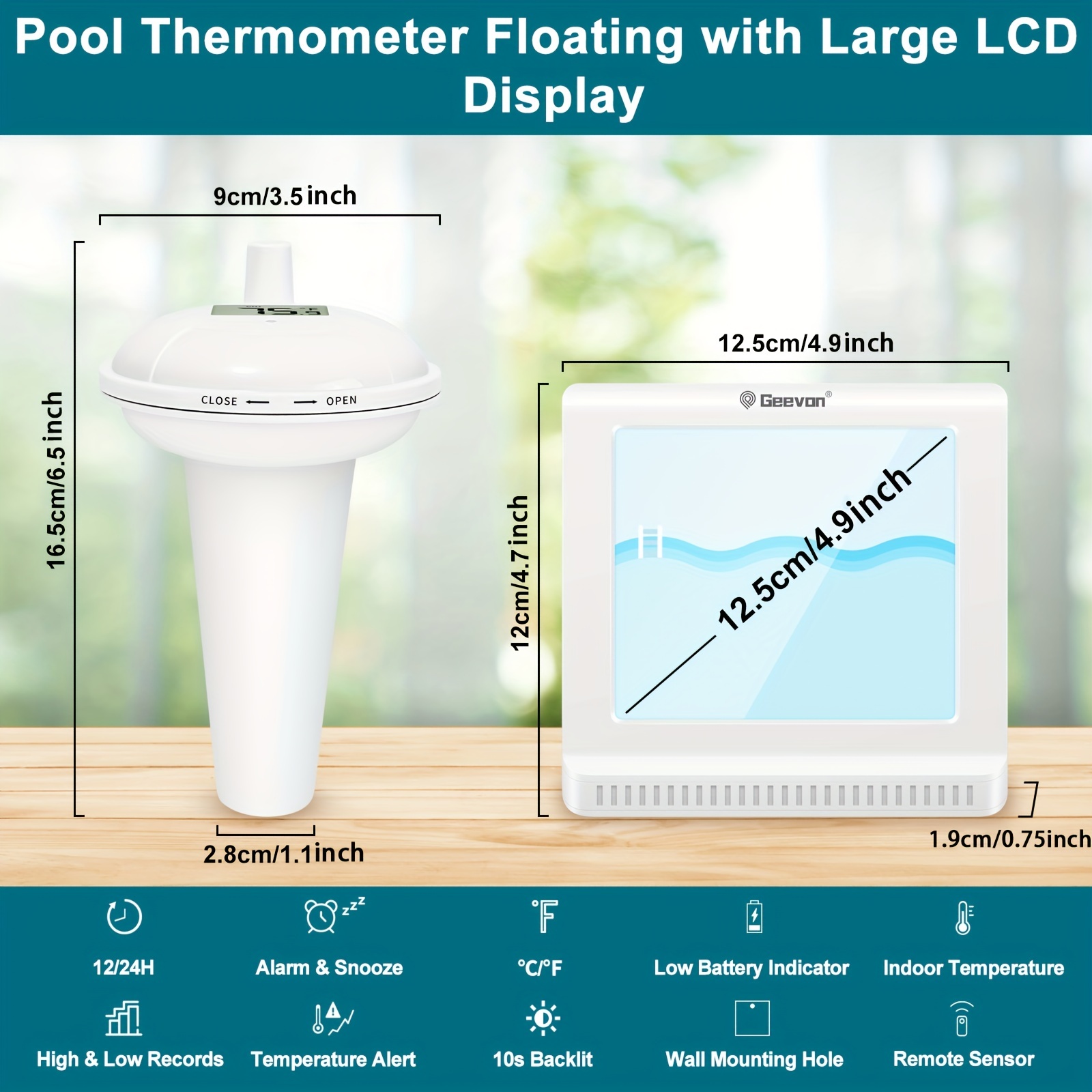 Floating Pool Thermometer, Wireless Digital Pool Thermometer, Remote  Thermometer For Swimming Pools, Fishing Pond - Temu
