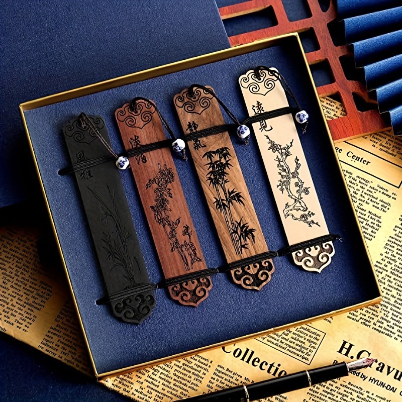 inlaid wooden bookmarks