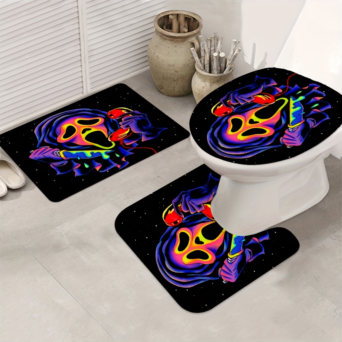 1pc Leaf & Turtle Shaped Blue Glow In The Dark Toilet Lid Decal