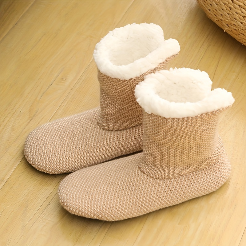 Winter Plush Lined Home Slipper Boots Thermal Slip Soft Sole Temu