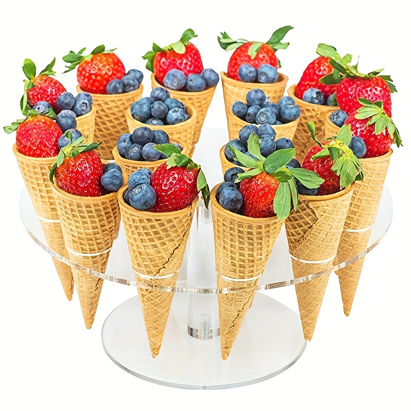 Acrylic Ice Cream Egg Cylinder Stand Holder with 16 Holes