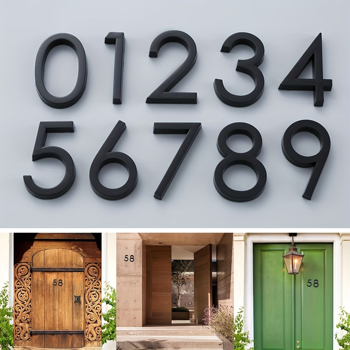 Números de casa para exteriores, número de casa 3D de 7 pulgadas, aluminio  cepillado, Numeros Residenciales (número 2)