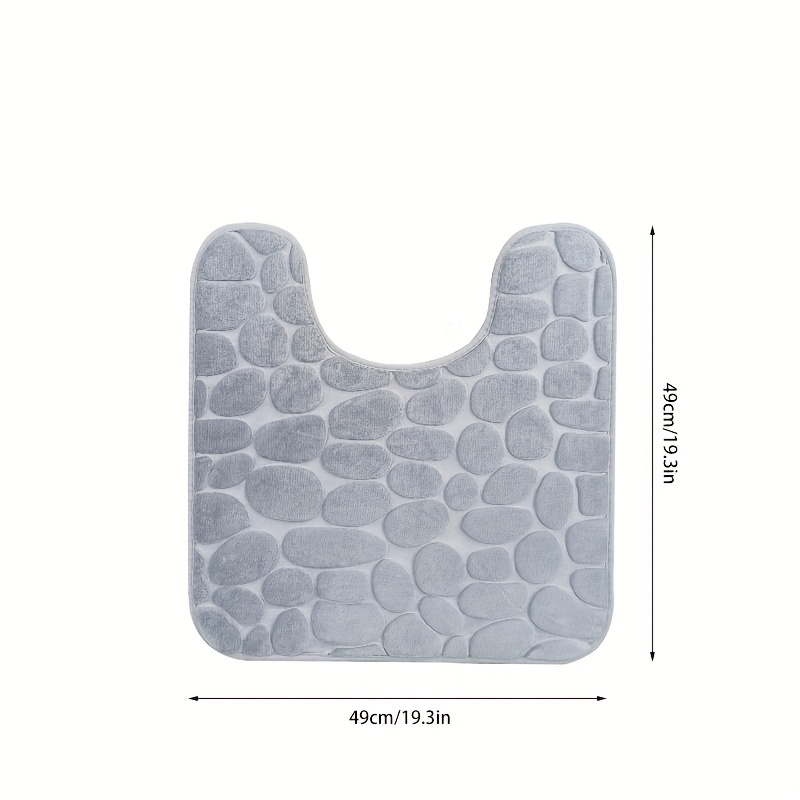 Anti Slip Flannel Bath Rug with U Shape for Comfortable Bathing