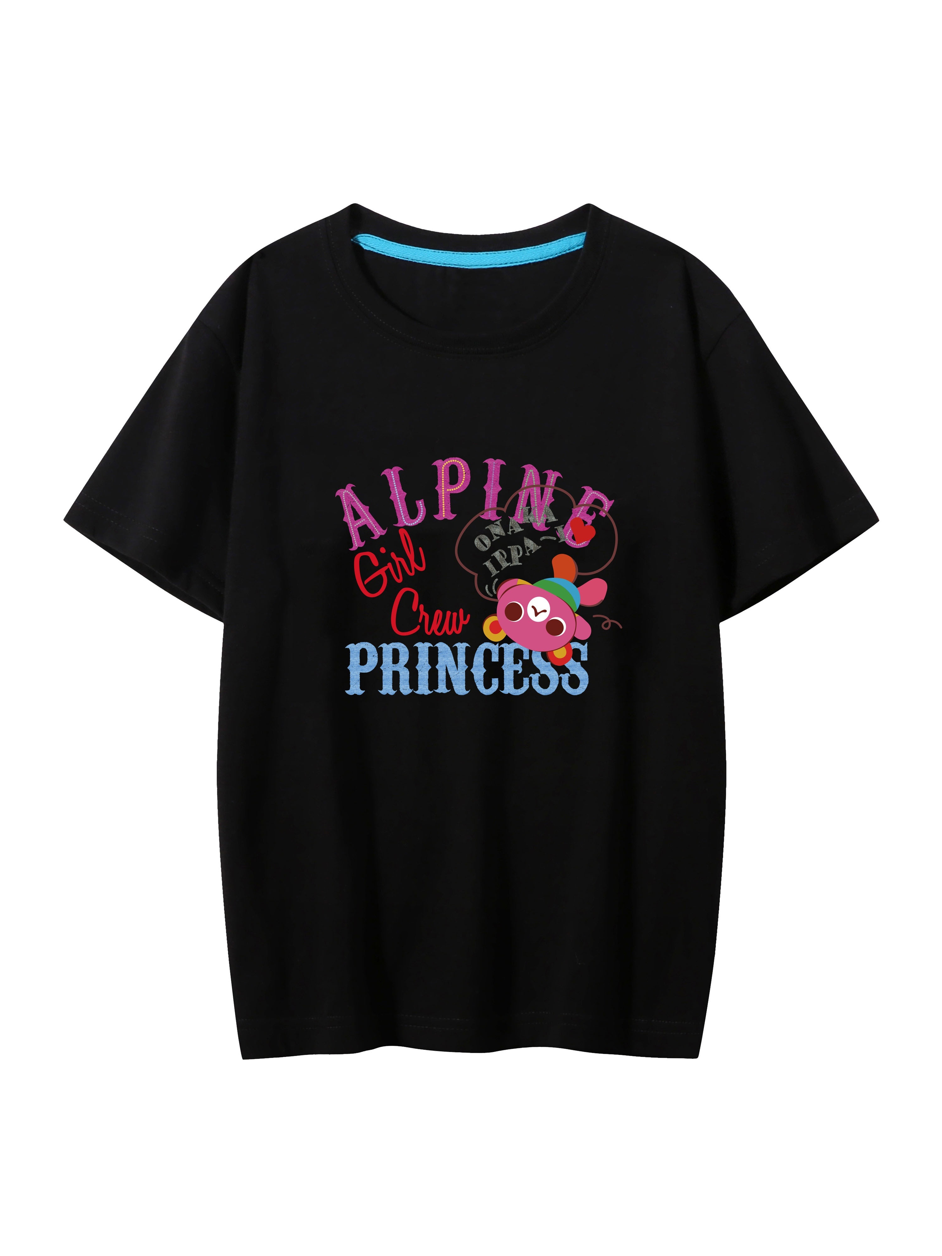 Princess'' Print Girls Graphic Short Sleeve T shirt - Temu