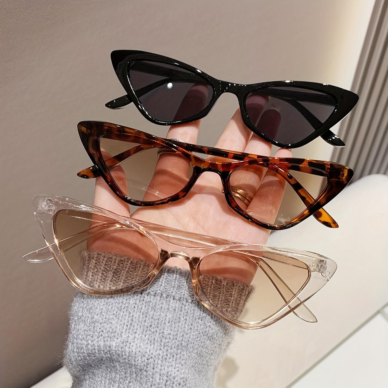 Óculos de sol Y2K Cat Eye Fashion 3 peças para mulheres e - Temu