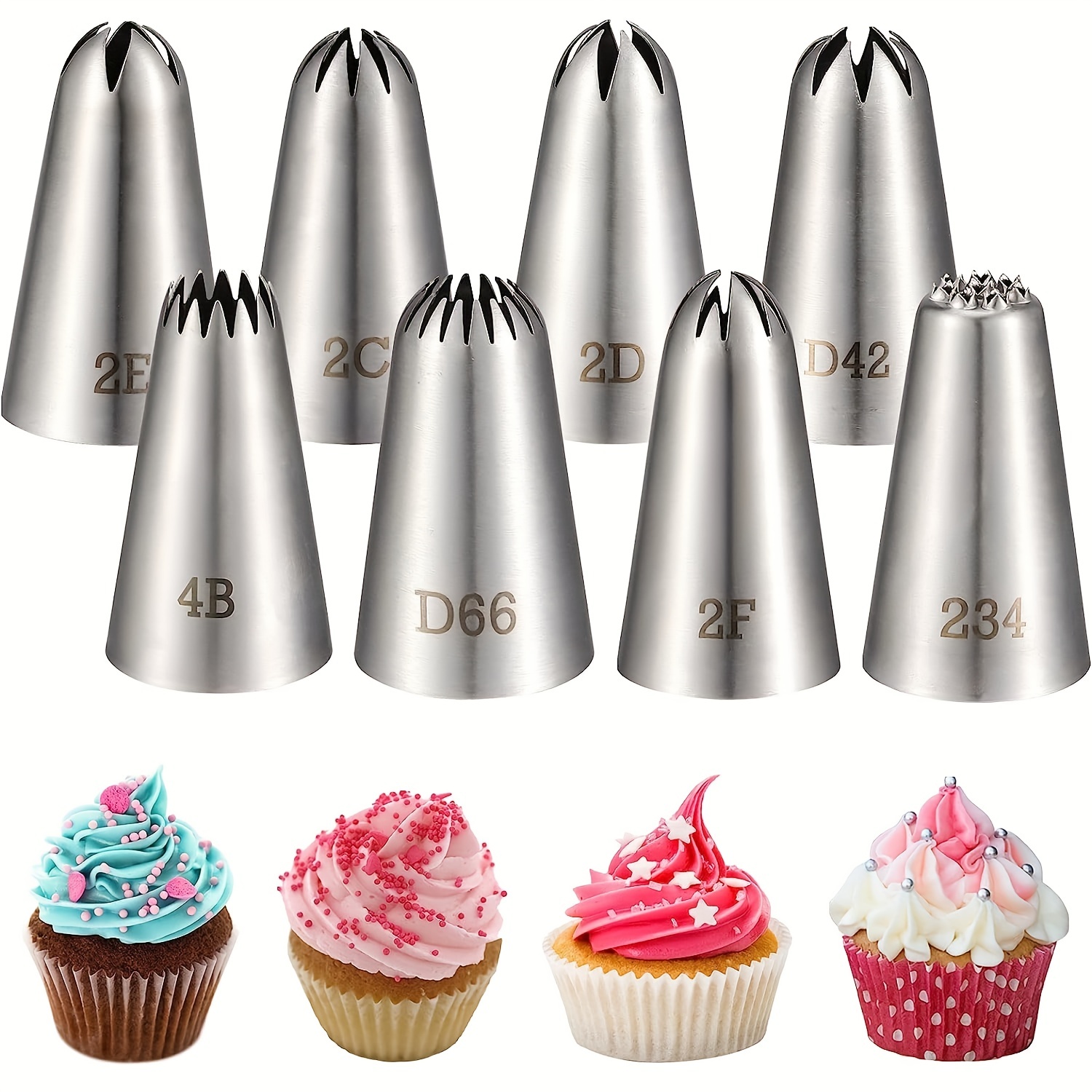 Piping Tips Set For Cake Cupcake Decorating, Stainless Steel Icing ...