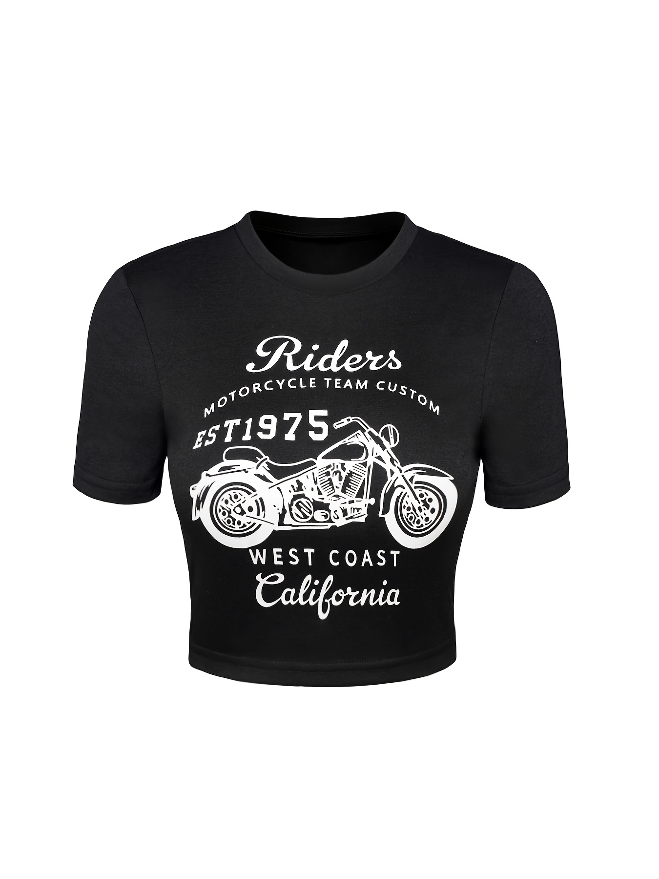 Motorcycle Graphic Print T shirt Short Sleeve Crew Neck T - Temu