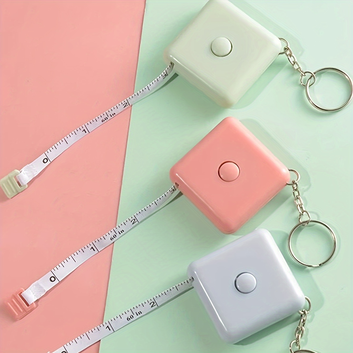 1pc Square Design Automatic Retractable Tape Measure, Household Cute Mini  Soft Tape Measure, Soft Ruler For Measuring Clothes & Body