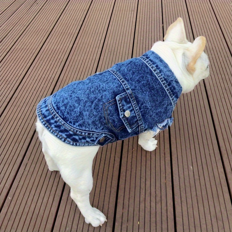 Pet Denim Vest Dog Edge Denim Jacket Pet Clothes Dog Apparel Daily