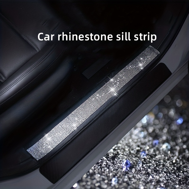 1PC Car Bling Rhinestone Door Bumper Trim Strip Sticker - Anti Scratch  Protection & Artificial Diamond Sill