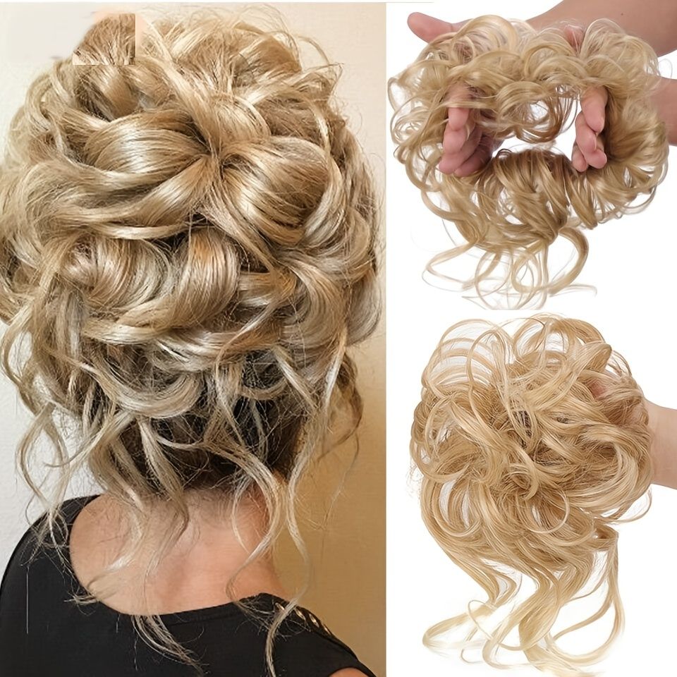 Synthetic Messy Chignon Donut Hair Bun Hair Accessories Scrunchies Elastic  Hair Band Hair Extension - Beauty & Personal Care - Temu