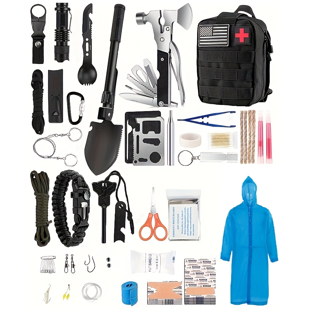 216 Pcs Survival First Aid kit, Professional Survival Gear Equipment Tools  First Aid Supplies for SOS