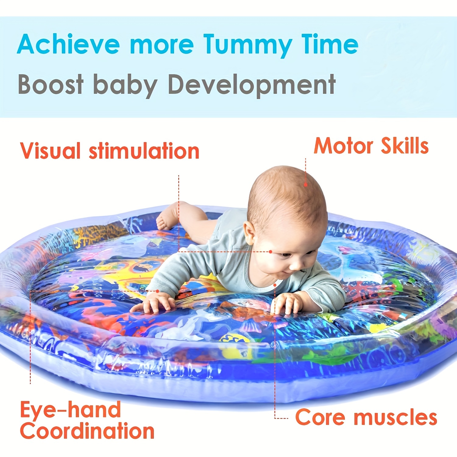 Jouets pour bébé 0-3 6 mois, gonflable tummy Time Tapis de jeu d