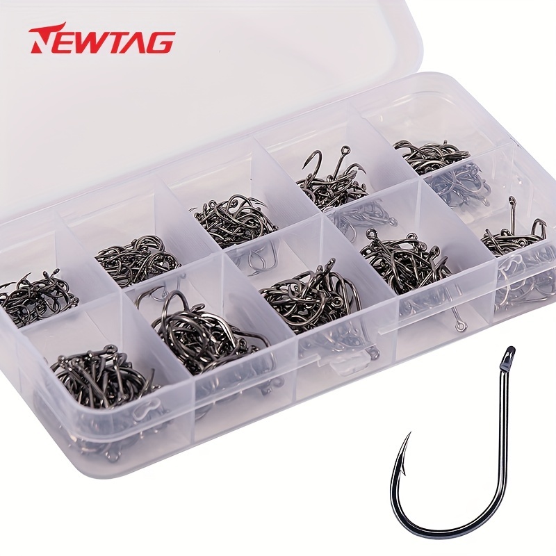 New Tag 300pcs Barbed Fishing Hook Kit 3 12 With Portable - Temu