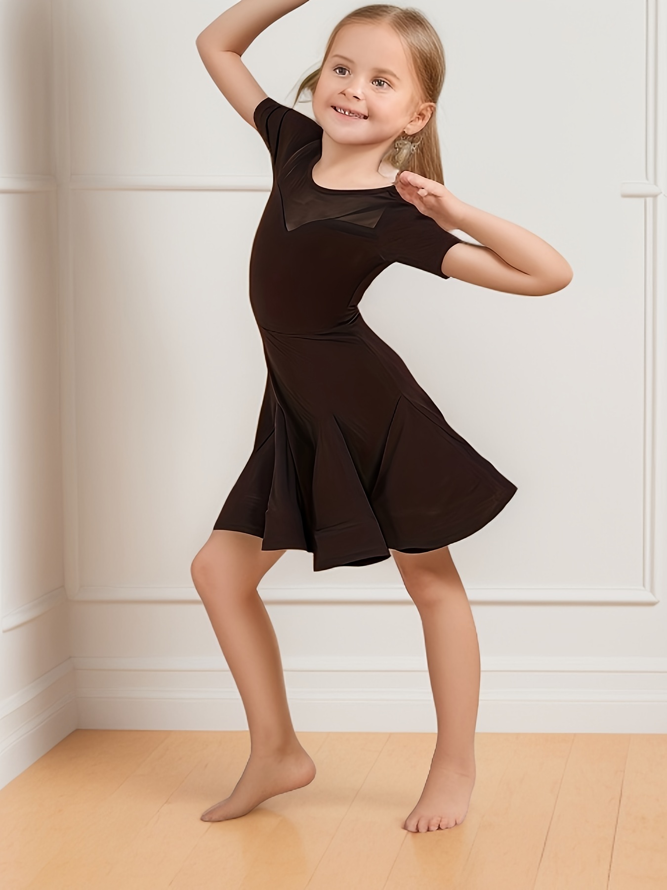 Girls Ballet Dress Kids Summer Short Sleeve Dance Wear - Temu