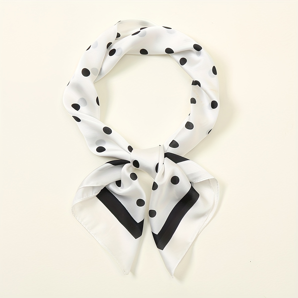 Polka Dot Print Square Scarf Solid Bandana Woman Neckerchief