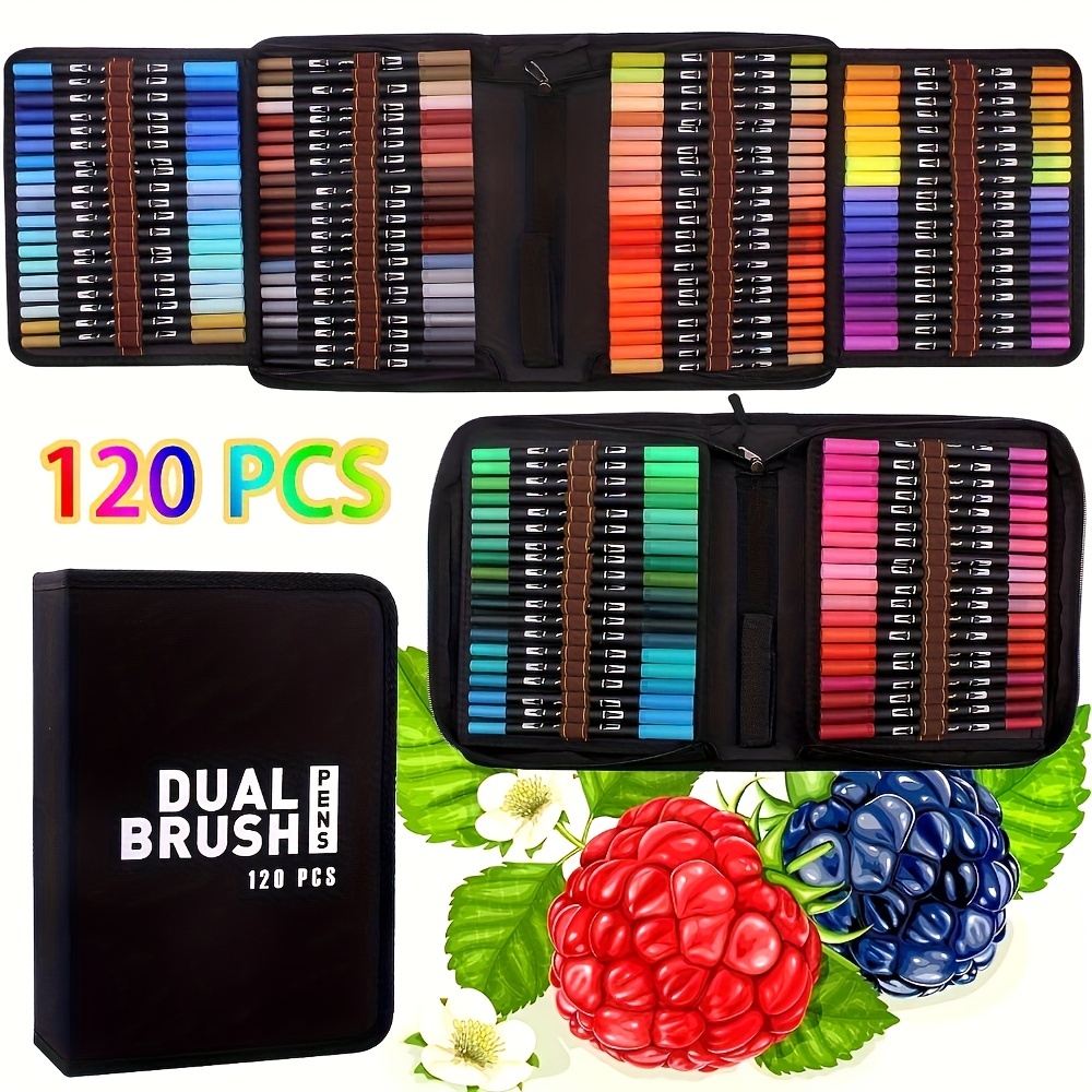 Dual Tip Brush Markers 100 Pack
