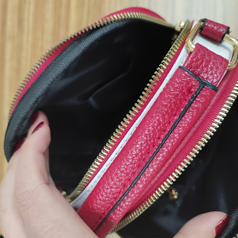 Geometric Embossed Crossbody Bag, Small Color Contrast Handbag